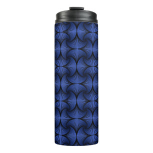 Graphic Geometric 3D Scallop Fan Blue Thermal Tumbler