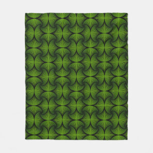 Graphic Geometric 3D Scallop Fan Green Fleece Blanket