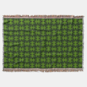 Graphic Geometric 3D Scallop Fan Green Throw Blanket