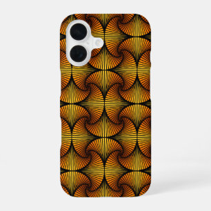 Graphic Geometric 3D Scallop Fan Orange Yellow iPhone 16 Case