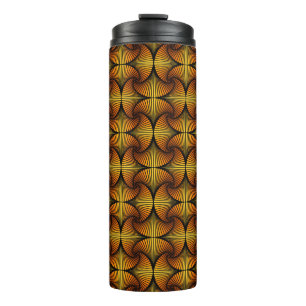 Graphic Geometric 3D Scallop Fan Orange Yellow Thermal Tumbler