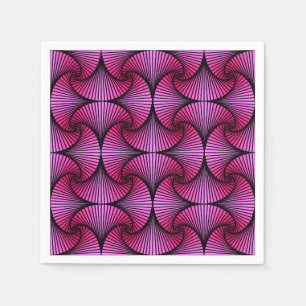 Graphic Geometric 3D Scallop Fan Pink Napkin