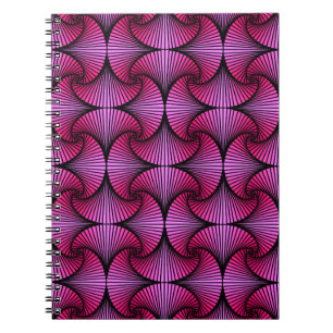 Graphic Geometric 3D Scallop Fan Pink Notebook