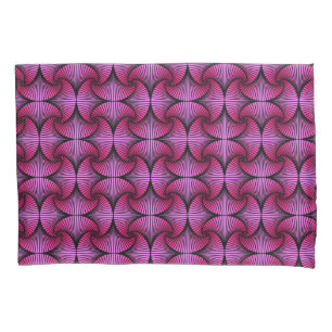 Graphic Geometric 3D Scallop Fan Pink Pillowcase