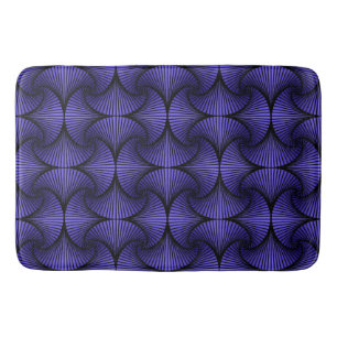 Graphic Geometric 3D Scallop Fan Purple Bath Mat