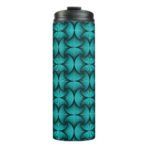 Graphic Geometric 3D Scallop Fan Turquoise Thermal Tumbler