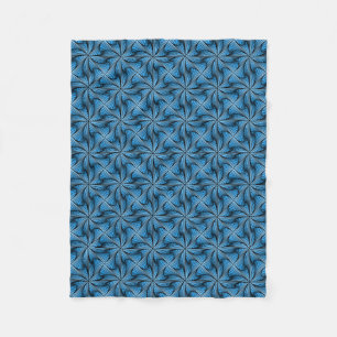 Graphic Geometric 3D Spiral Twist Blue Fleece Blanket