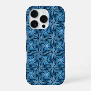 Graphic Geometric 3D Spiral Twist Blue iPhone 16 Pro Case