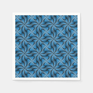 Graphic Geometric 3D Spiral Twist Blue Napkin