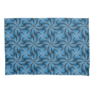 Graphic Geometric 3D Spiral Twist Blue Pillowcase