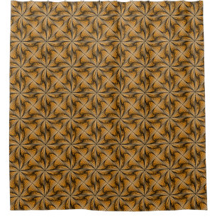 Graphic Geometric 3D Spiral Twist Orange Shower Curtain