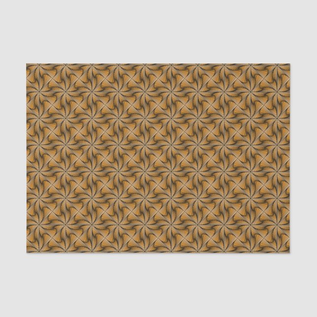 Graphic Geometric 3D Spiral Twist Orange Tissue Paper (Front)