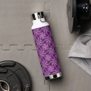 Graphic Geometric 3D Spiral Twist Pink Water Bottle