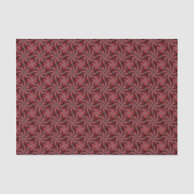Graphic Geometric 3D Spiral Twist Red Tissue Paper (Front)