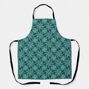 Graphic Geometric 3D Spiral Twist Turquoise Green Apron
