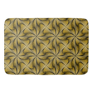 Graphic Geometric 3D Spiral Twist Yellow Bath Mat