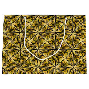Graphic Geometric 3D Spiral Twist Yellow Large Gift Bag