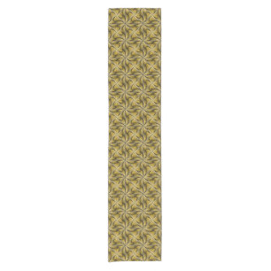 Graphic Geometric 3D Spiral Twist Yellow Short Table Runner