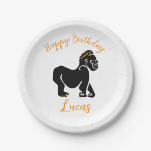 Graphic GORILLA -Wildlife -Happy Birthday - Party Paper Plate