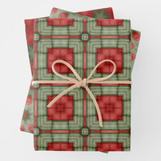 graphic green and red wrapping paper