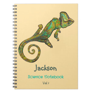 Graphic Green Lizard Named School Subject  Notebook