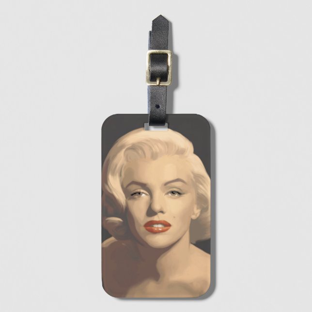 Graphic Grey Marilyn Luggage Tag (Front Vertical)