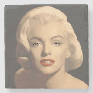 Graphic Grey Marilyn Stone Coaster