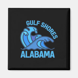 Graphic Gulf Shores Alabama Pocket Wave Souvenir Magnet