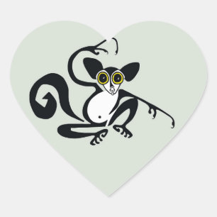Graphic I love AYE-AYES - Primate - lemur Heart Sticker