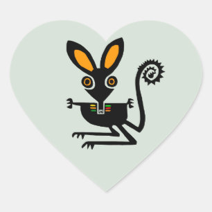 Graphic  I love BILBIES- Australia- Nature- Green Heart Sticker