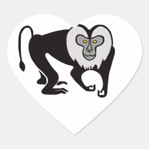 Graphic I love Lion- tailed MACAQUES - Wildlife Heart Sticker