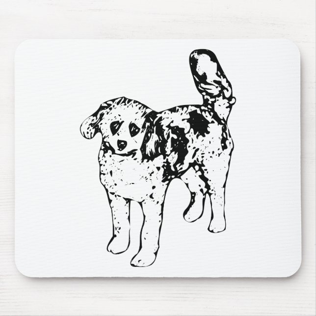 Graphic Ink Dog Brings Festive Office Warmth Mouse Mat (Front)