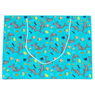 Graphic Kids Dolphin Colourful Fish  Large Gift Bag