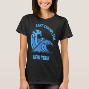 Graphic Lake Champlain New York Pocket Wave Souven T-Shirt