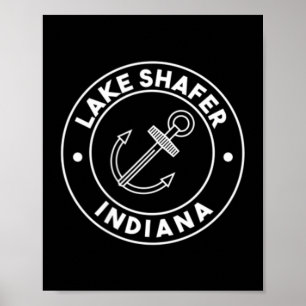 Graphic Lake Shafer Indiana Pocket Souvenir Poster