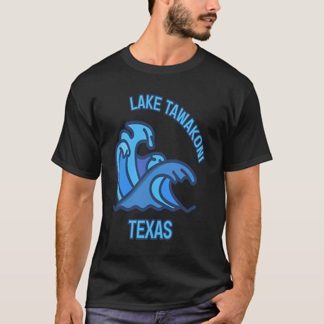 Graphic Lake Tawakoni Texas Pocket Wave Souvenir T-Shirt (Front)