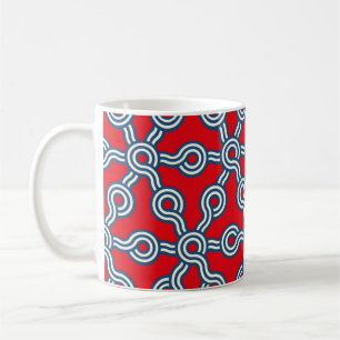 graphic lattice seamless pattern with hexagons gri coffee mug