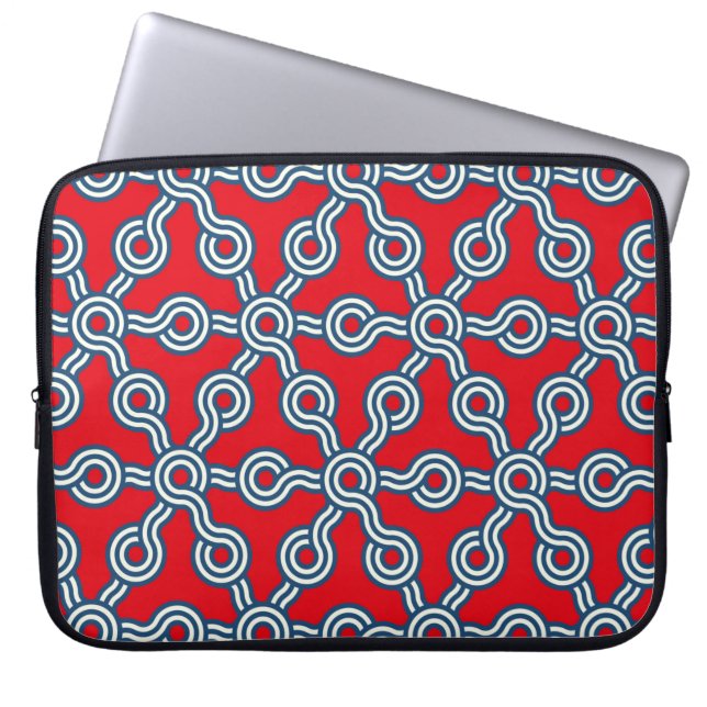 graphic lattice seamless pattern with hexagons gri laptop sleeve (Front)