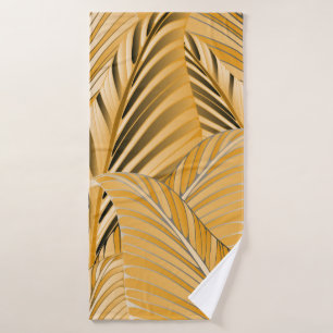 graphic leaves exotic foliage seamless pattern in bath towel