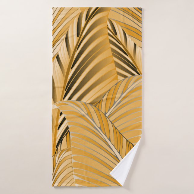 graphic leaves exotic foliage seamless pattern in  bath towel (Bath Towel)