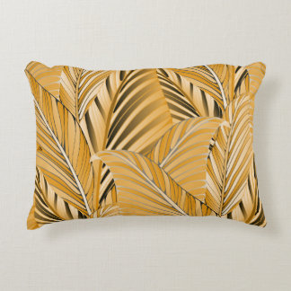 graphic leaves exotic foliage seamless pattern in  decorative cushion