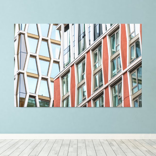 Graphic London Architecture Canvas Print (Insitu(Wood Floor))