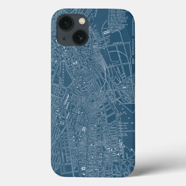 Graphic Map of Boston Case-Mate iPhone Case (Back)