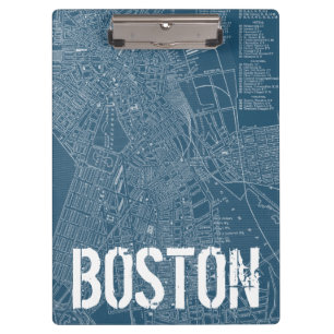 Graphic Map of Boston Clipboard