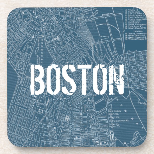 Graphic Map of Boston Coaster (Front)