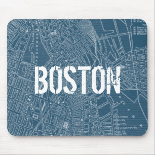 Graphic Map of Boston Mouse Mat