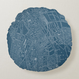Graphic Map of Boston Round Cushion