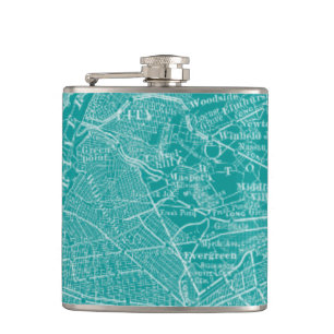 Graphic Map of New York Hip Flask