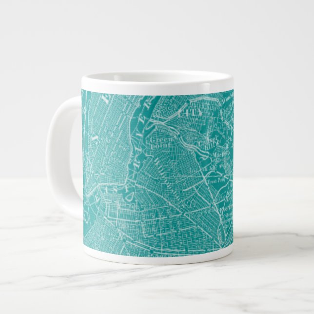 Graphic Map of New York Large Coffee Mug (Front Left)