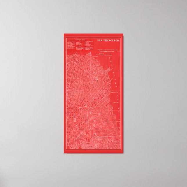 Graphic Map of San Francisco Canvas Print (Front)